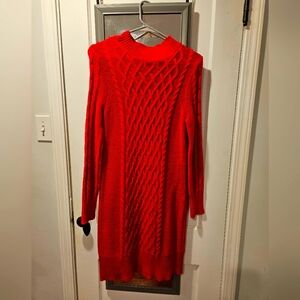 Red Cable Knit Dress
